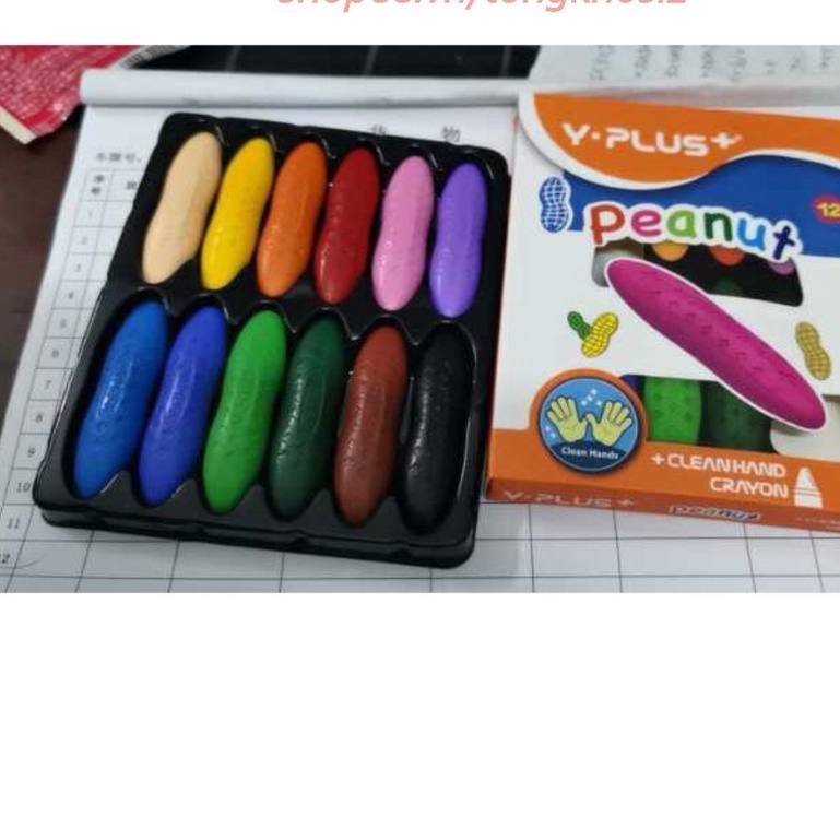 Bộ sáp tô 24 bút màu hữu cơ An Toàn cho bé PEANUT PASTEL, BÚT SÁP MẦU HỮU CƠ Hộp bút cho bé tập tô tập vẽ an toàn 100%