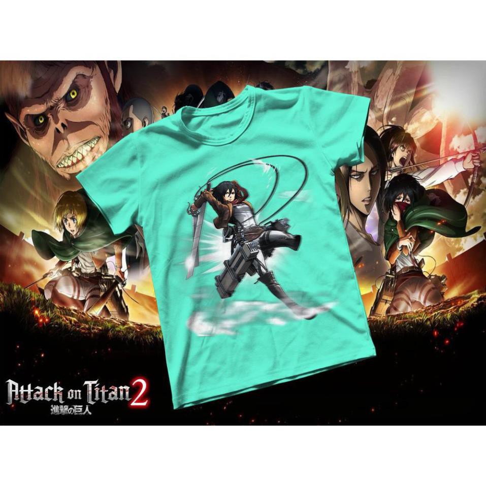 HOT -  Áo thun Cotton Unisex - Anime - Attack on Titan - Mikasha Ackerman  / Sp bán chạy nhât