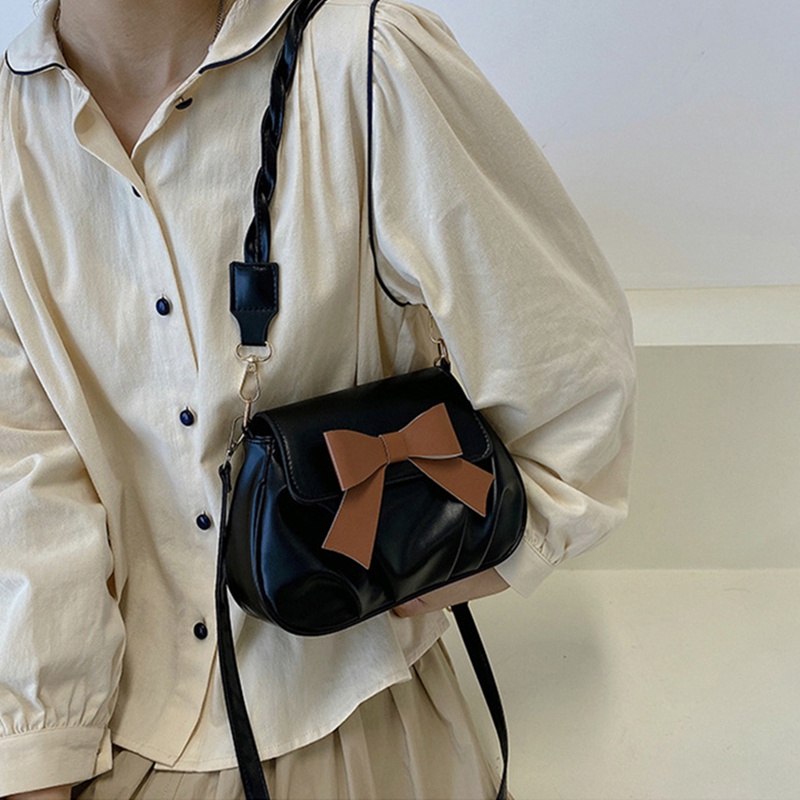 Túi đeo vai IELGY kiểu đính nơ retro thời trang cho nữ