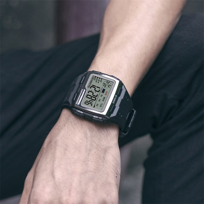 Đồng hồ điện tử SYNOKE mặt vuông lớn chống sốc chống nước thời trang cho nam | BigBuy360 - bigbuy360.vn