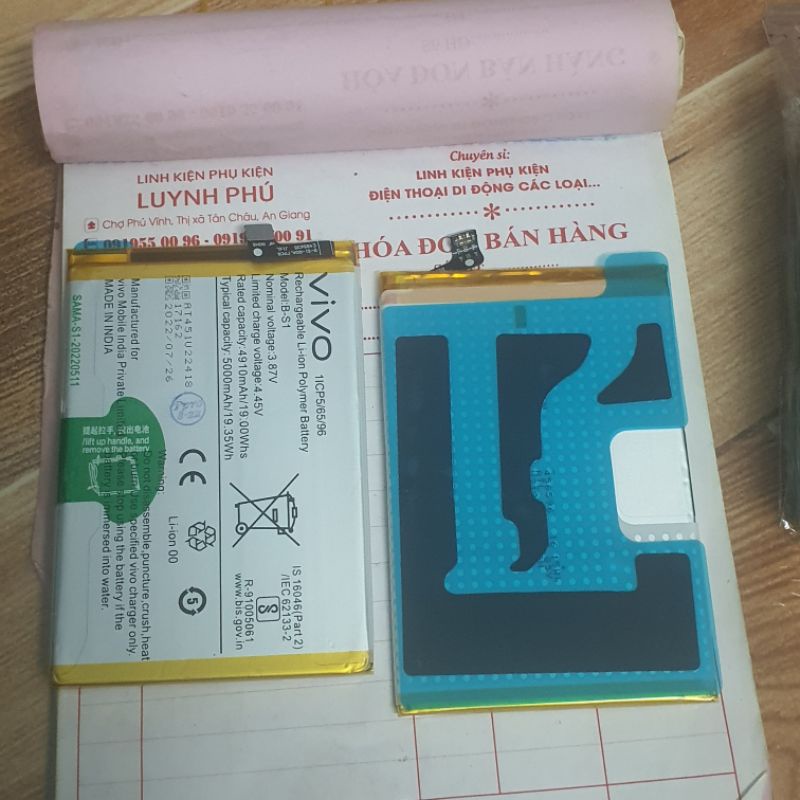 Pin VIVO Y21S B S1 4910mAh zin,pin Baqe bao test đổi trả