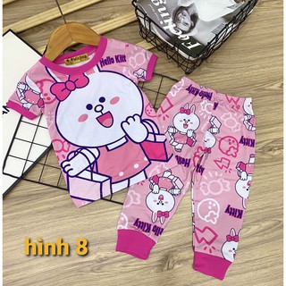 Bộ tay ngắn cute thun lạnh bé gái - Quần áo trẻ em