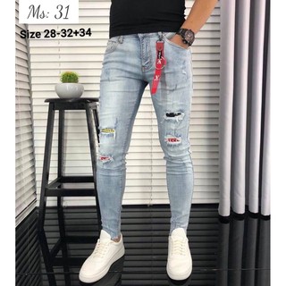 QUẦN JEAN NAM RÁCH CO GIÃN, QUẦN BÒ RÁCH