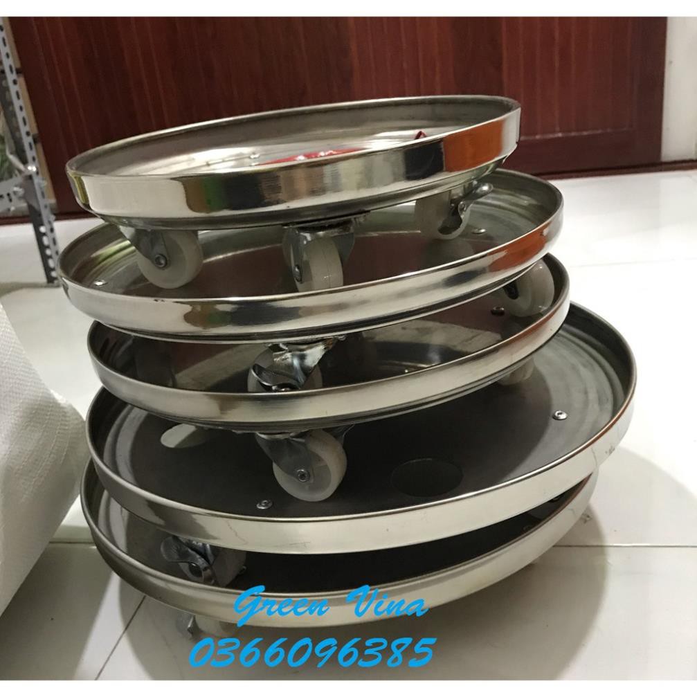 Đế đỡ chậu hoa chất liệu inox có bánh xe tiện dụng