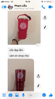 Cốc giữ nhiệt starbucks LOẠI 1( Tặng túi và bộ ống hút)