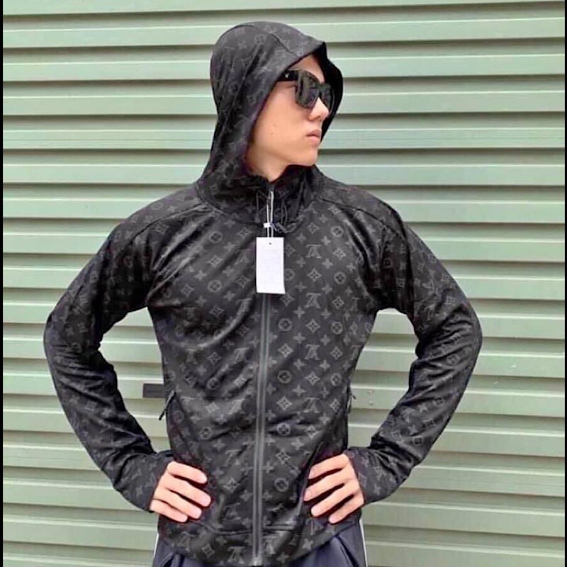 Áo khoác lv, áo chống nắng nam nữ gc màu đen, thun đẹp - Maxpingvn