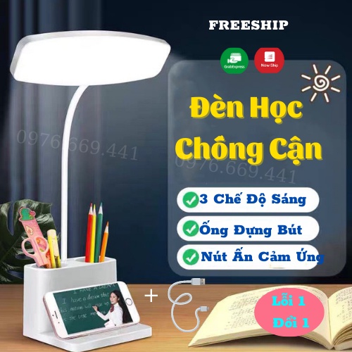 Đèn Học Để Bàn Đèn Học Tích Điện 3 Chế Độ Sáng Nhỏ Gọn Siêu Sáng Rọi Ray Asaki