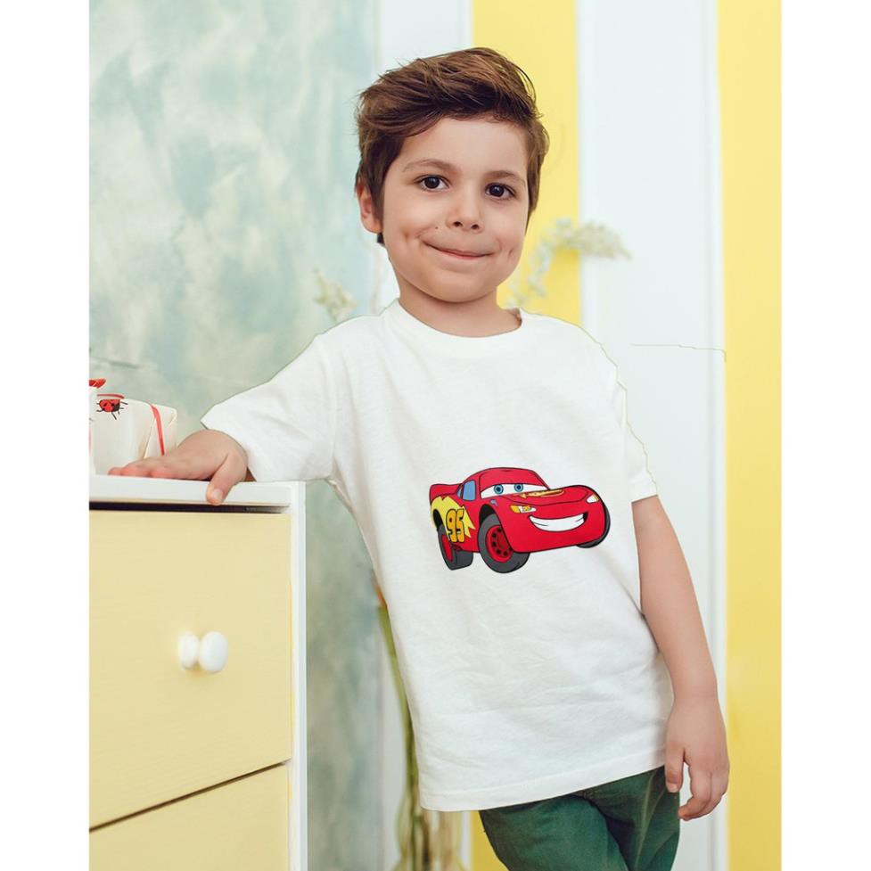 Áo thun Trẻ em in hình Cars - McQueen cool ngầu Cotton Thun - Dẽ Thương