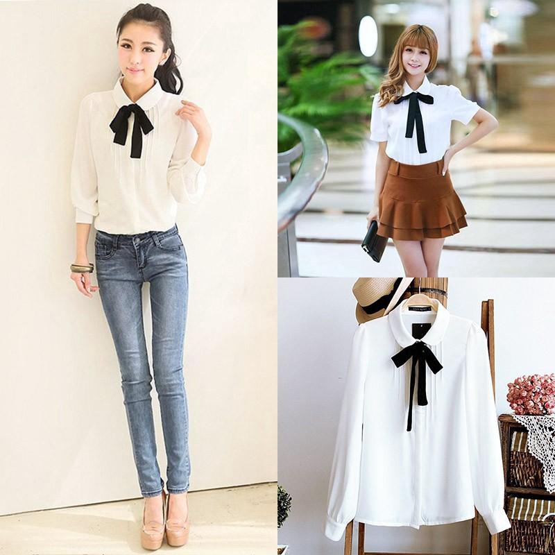 Áo sơ mi có cột nơ cho nữ