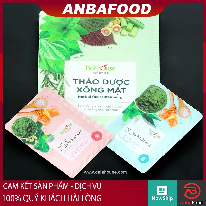 Combo mặt nạ giảm mụn, thâm nám tàn nhang, thảo dược xông mặt từ thiên nhiên Dalahouse - Dùng cho mọi loại da