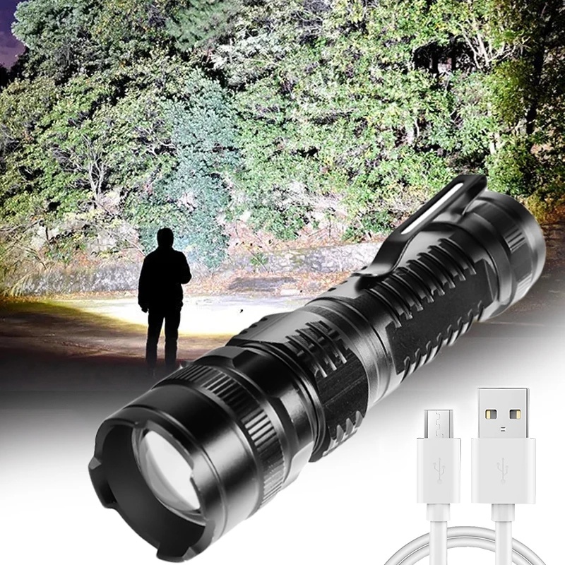 Đèn Pin Chống Nước Siêu Sáng 3/8W Có Thể Sạc Lại Tiện Dụng