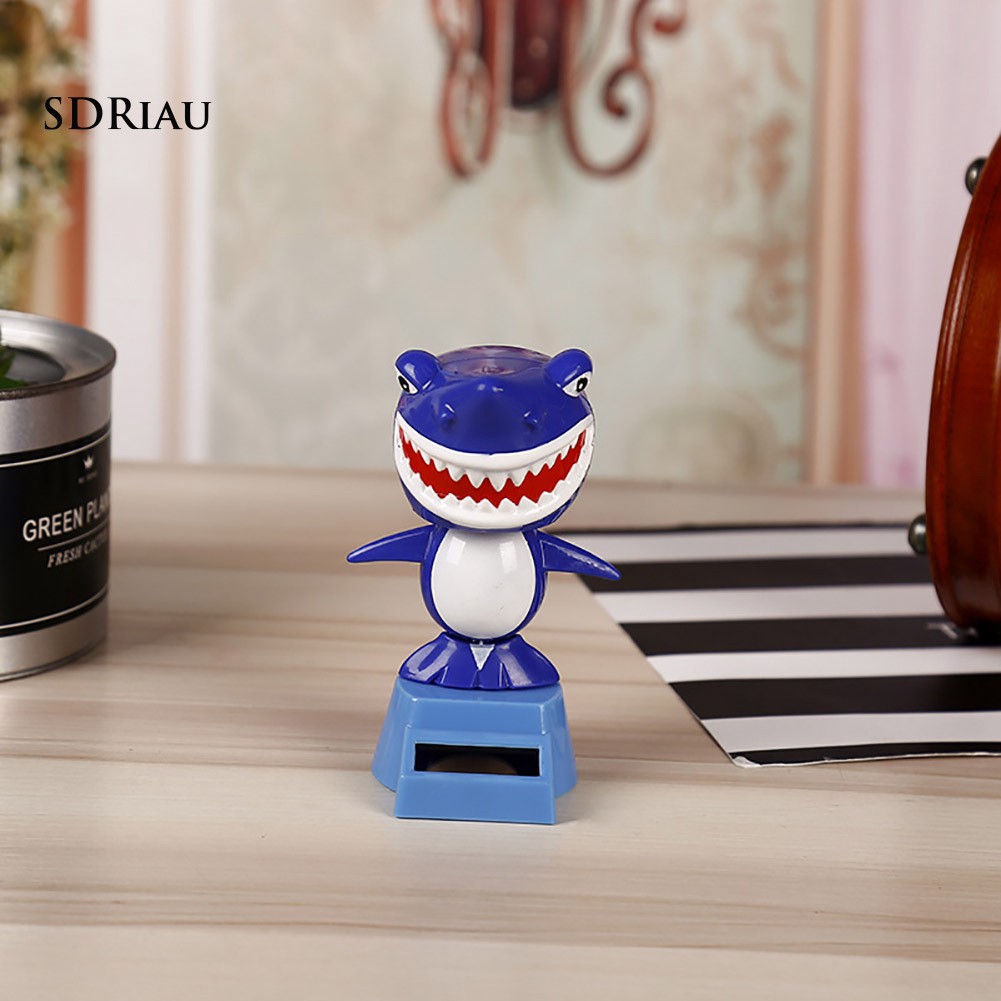 Phụ kiện trang trí xe hình cá mập dùng năng lượng mặt trời ngộ nghĩnh đáng yêu