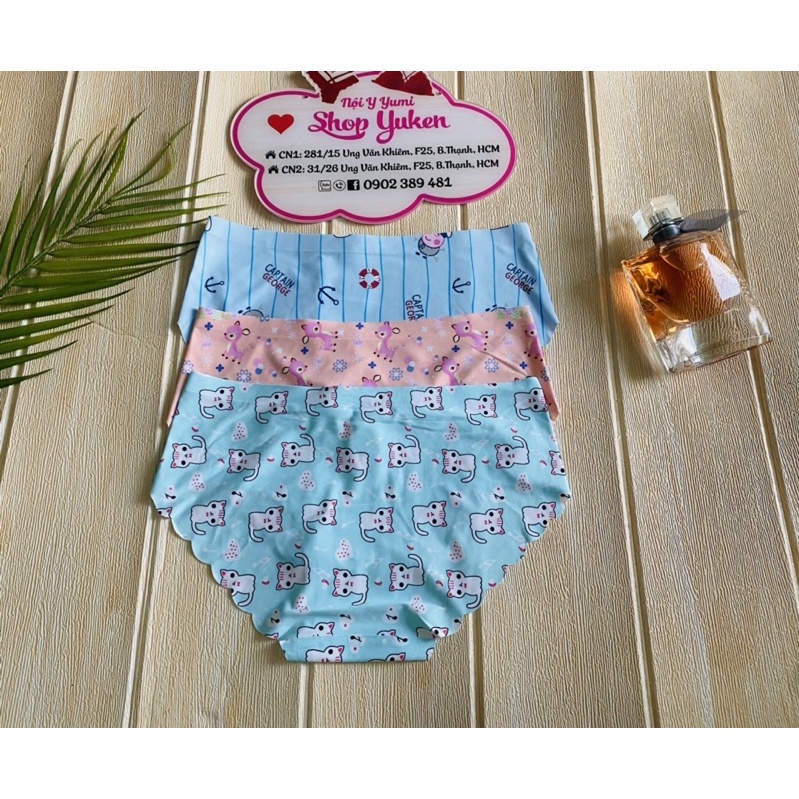 Q011. Combo 5 Quần Lót Su Nữ, Quần Lót Su không đường may mát mịn size 40-60kg Ad20