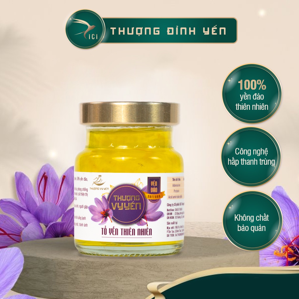 Tổ Yến Chưng Sẵn CICI THƯỢNG ĐỈNH YẾN Thượng Vy Yến Saffron Bồi Bổ Sức Khỏe, Ngăn Ngừa Lão Hóa Hộp 3 Hũ x 80ml