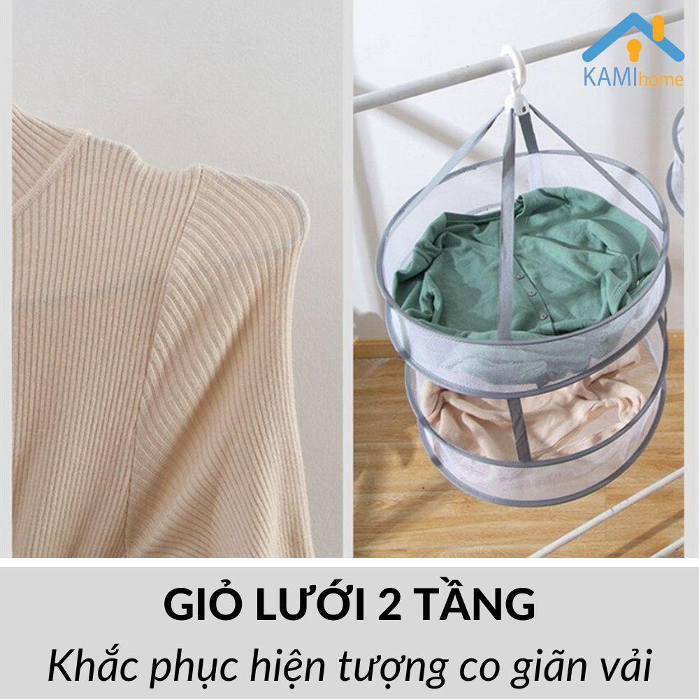 Giá phơi thú bông và đồ dày 2 tầng- Vải lưới tự bung gấp gọn mã 70053