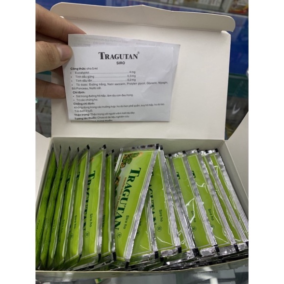 1 gói 5ml - Siro ho thảo dược Tragutan gói 5ml - Đóng gói Hộp 40 gói  Date mới