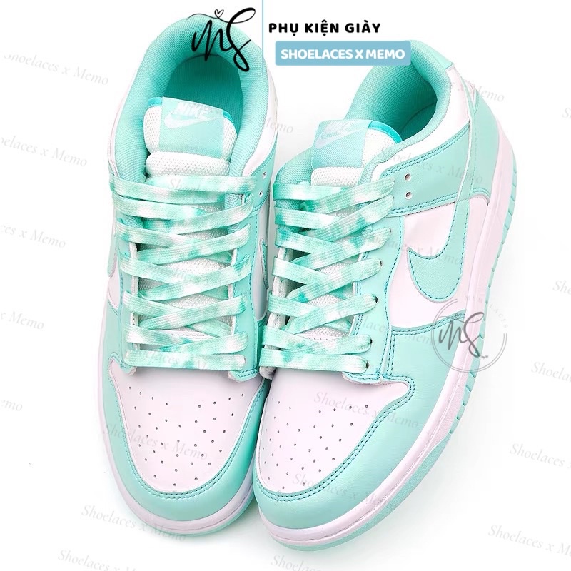 Dây Giày Loang Màu Tie Dye Green Dùng Cho AF1 AJ1