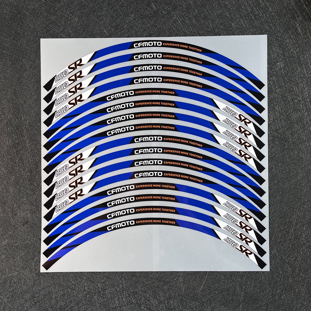 Set 16 Miếng Dán Phản Quang 17 inch Chống Thấm Nước Trang Trí Vành Bánh Xe Mô Tô CFMOTO 250SR