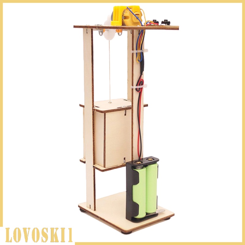 [LOVOSKI1]Assemble DIY Electric Lift Kids Science Toys Physic Experiment Elevator Assembly