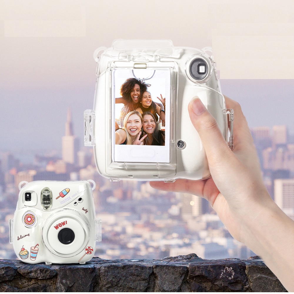 Lammcou Túi đựng ảnh PC instax mini 7 Hộp đựng trong suốt tương thích với Máy ảnh tức thì Fujifilm Instax Mini 7 (Không bao gồm máy ảnh)