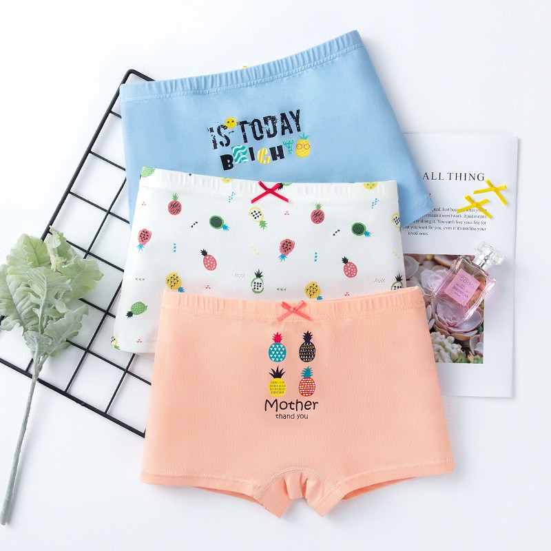 Bộ 3 Quần Lót Boxer Cotton Cho Bé Gái