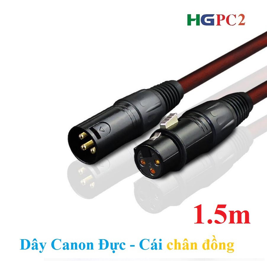 Dây Canon Đực - Cái chân đồng - 1.5m