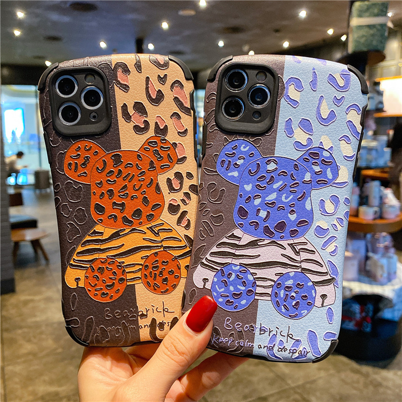 Ốp điện thoại da mềm hình gấu cho iPhone 12 Pro Max iP11 X XR 7 8 Plus Xs Max | BigBuy360 - bigbuy360.vn