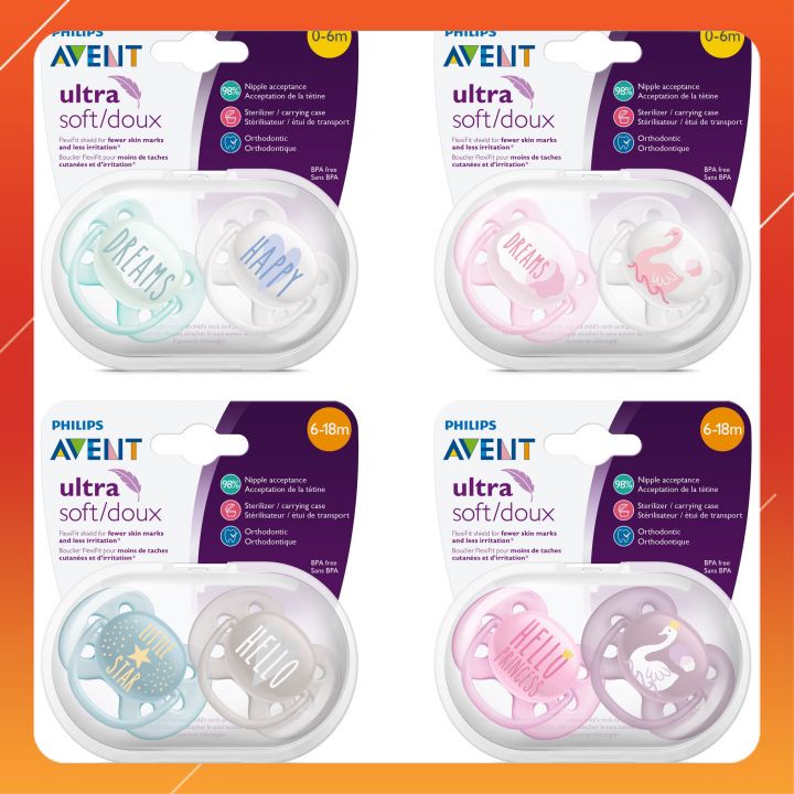 Ti Giả Avent Ultra Soft Siêu Mềm Chống Hô Cho Bé