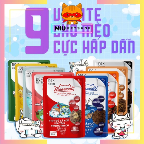 Pate cho mèo Meowcat túi 70gr - pate tiện lợi nhiều dinh dưỡng cho mèo