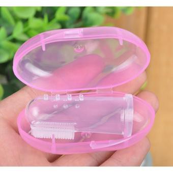 Rơ Lưỡi Đánh Răng Xỏ Ngón Silicon Kèm Hộp An Toàn Cho Bé