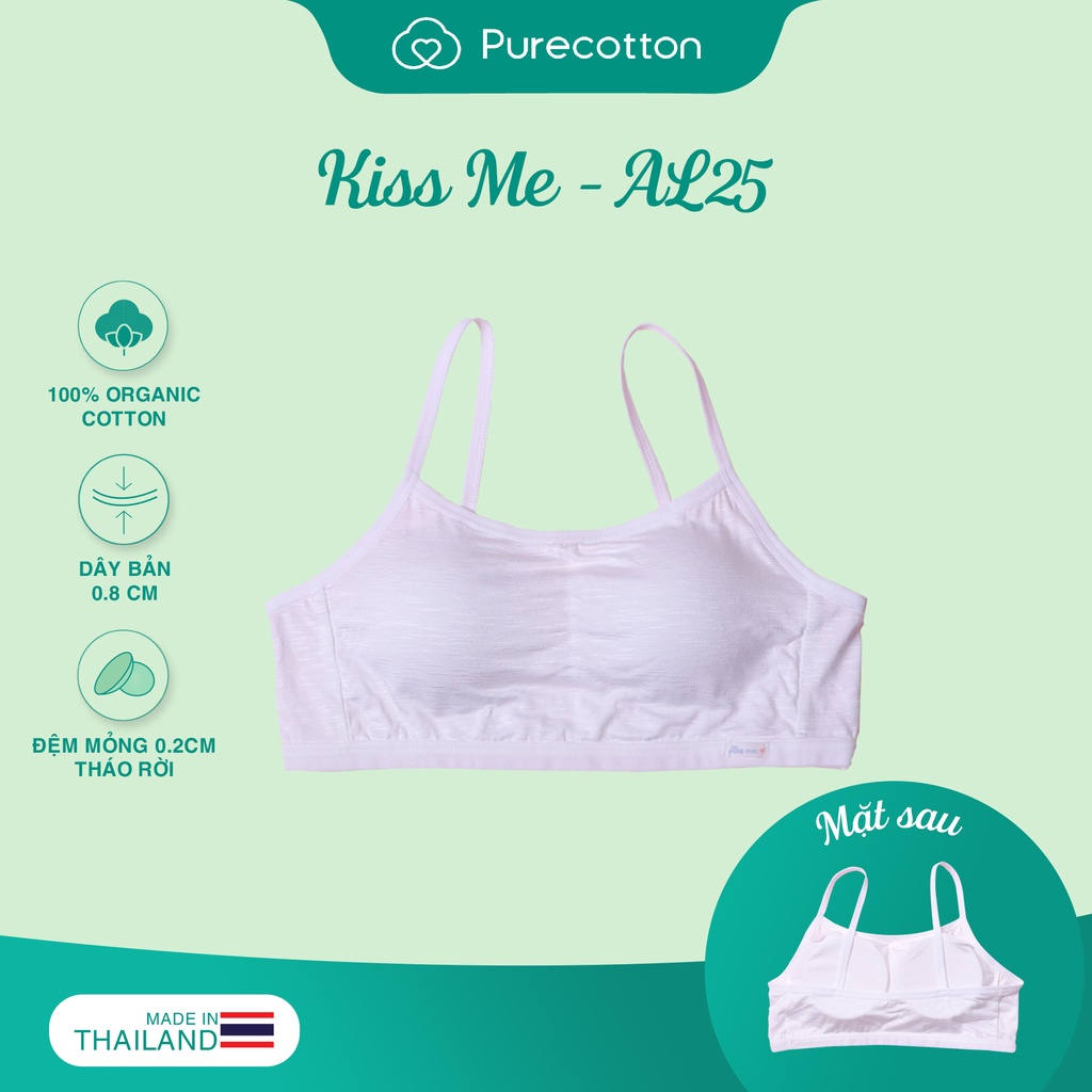 Áo lót học sinh Purecotton cho bé gái mới lớn chất liệu cotton cao cấp kiểu dáng chui đầu có đệm mỏng PC008 | BigBuy360 - bigbuy360.vn