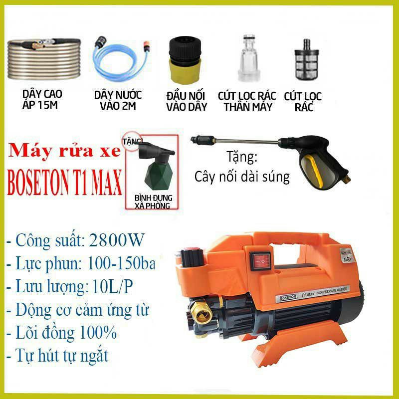 máy rửa xe gia đình BOSETON 2800w có chỉnh áp .