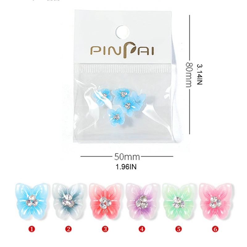 Phụ Kiện Charm Hình Bướm 3d Nhiều Màu Sắc Trang Trí Móng Tay