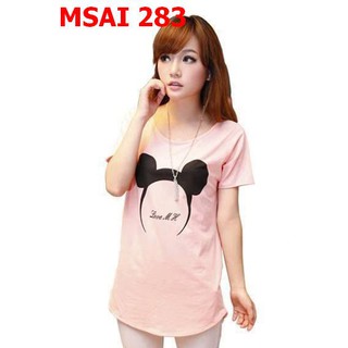 Áo thun nữ tai chuột mickey hồng 283