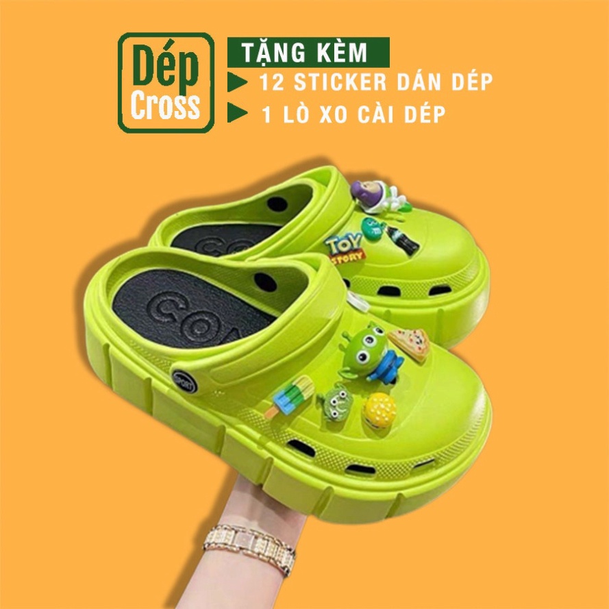 [ CÓ SẴN ]- Dép bánh mì Cross sticker ToyStory đế cao 6cm -Cross độn đế cao đúc nguyên khối, siêu êm - Hot 2022 Suc bit
