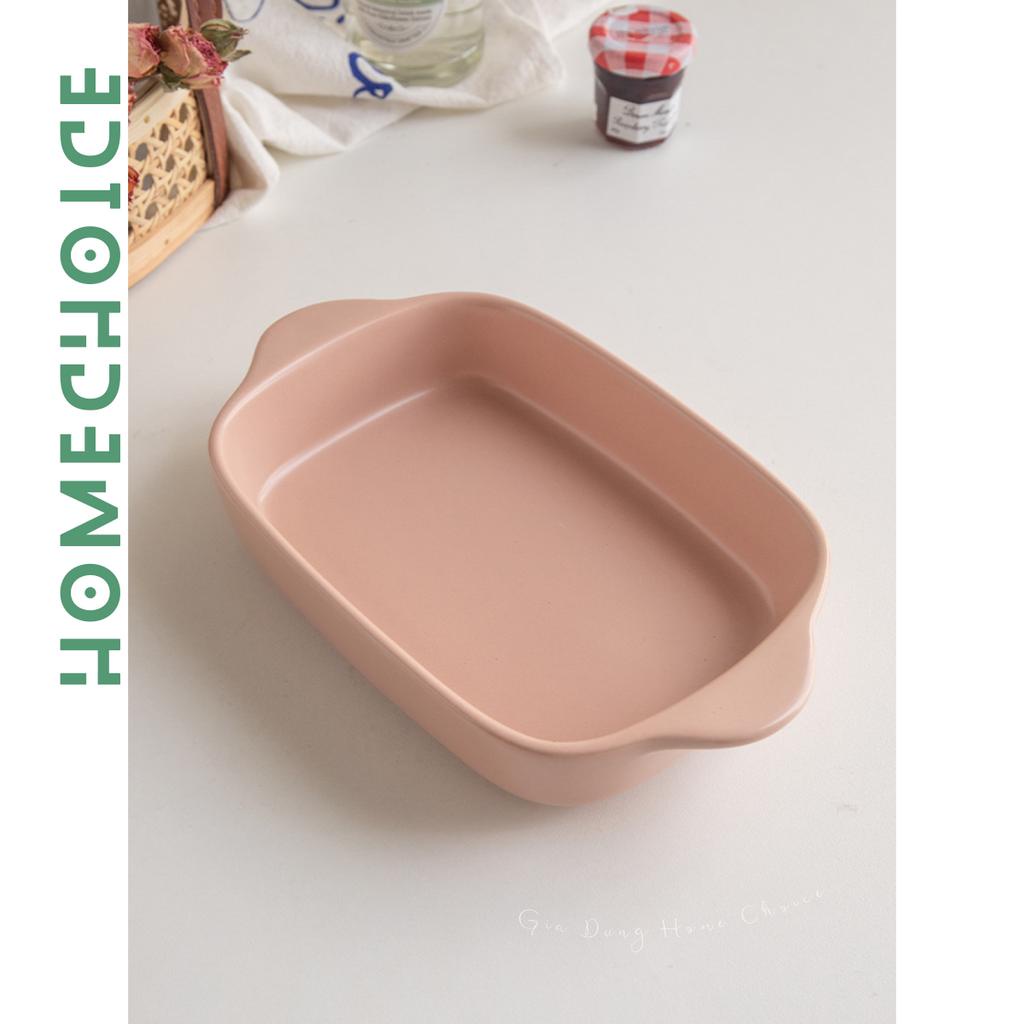 Khuôn Sứ 2 Quai, Bát Sứ 2 Quai Dùng Được Lò Nướng Màu Hồng Pastel Home Choice