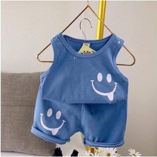 Bộ Quần Áo cho bé in hình mặt cười diện hè cực yêu chất cotton từ 8-20kg