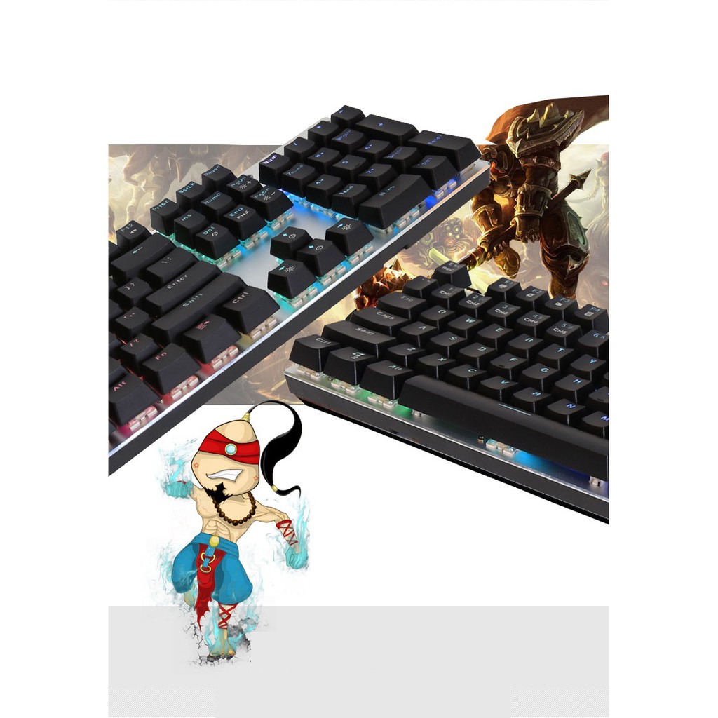 Bàn phím cơ Metoo zÊrÔ FullSize 104 phím LED RGB, Led Rainbow | BigBuy360 - bigbuy360.vn