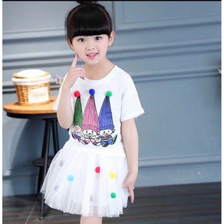 Set váy rời cho bé gái in chú hề 2-5 tuổi