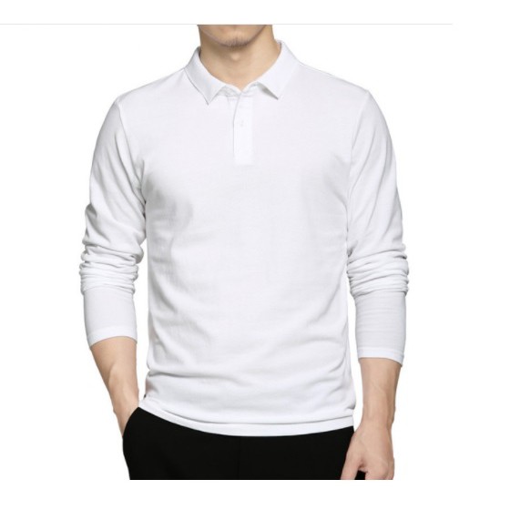 [Mã FAMALLT5 giảm 15% đơn 150K] Áo thun nam dài tay có cổ chất cotton cao cấp PigoFashion Zpg09 (trắng)