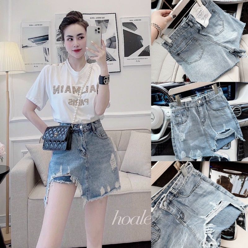 QUẦN SHORT JEANS GIẢ VÁY [KÈM ẢNH THẬT]