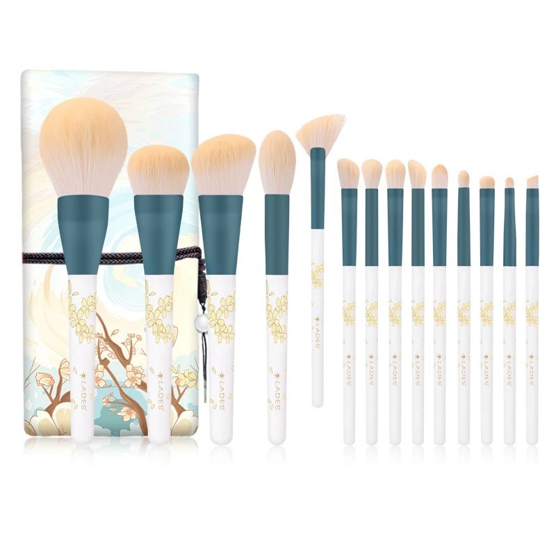 Bộ Cọ Trang Điểm Lades Màu Trắng Sang Trọng 14 Cây