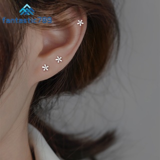 1 đôi bông tai bạc s925 hình hoa đơn giản fantastic789