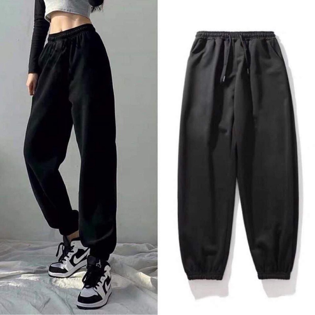 Quần Jogger Unisex Cá Tính vải da cá - Quần bom bo chun trơn