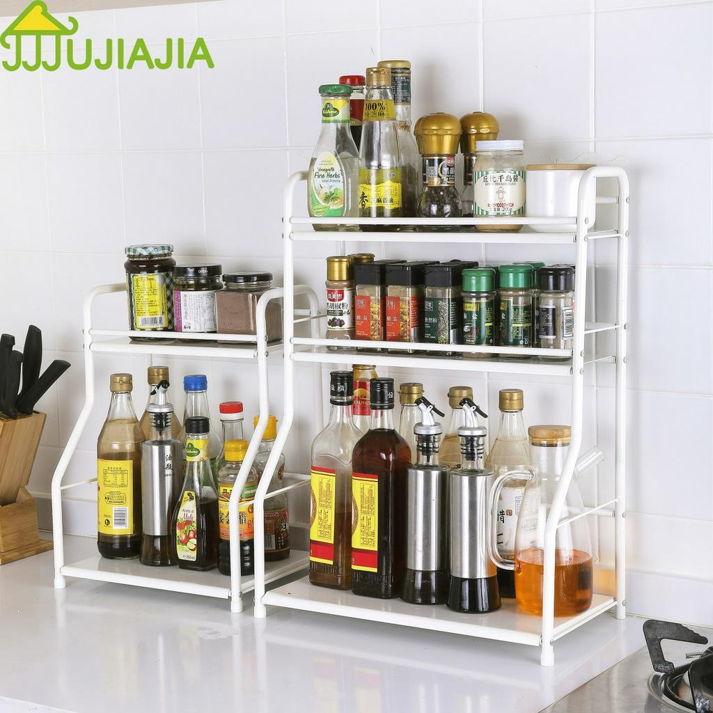 Giá Đựng Lọ Gia Vị JUJIAJIA Để Bàn Đa Chức Năng Có Tay Cầm Cho Nhà Bếp