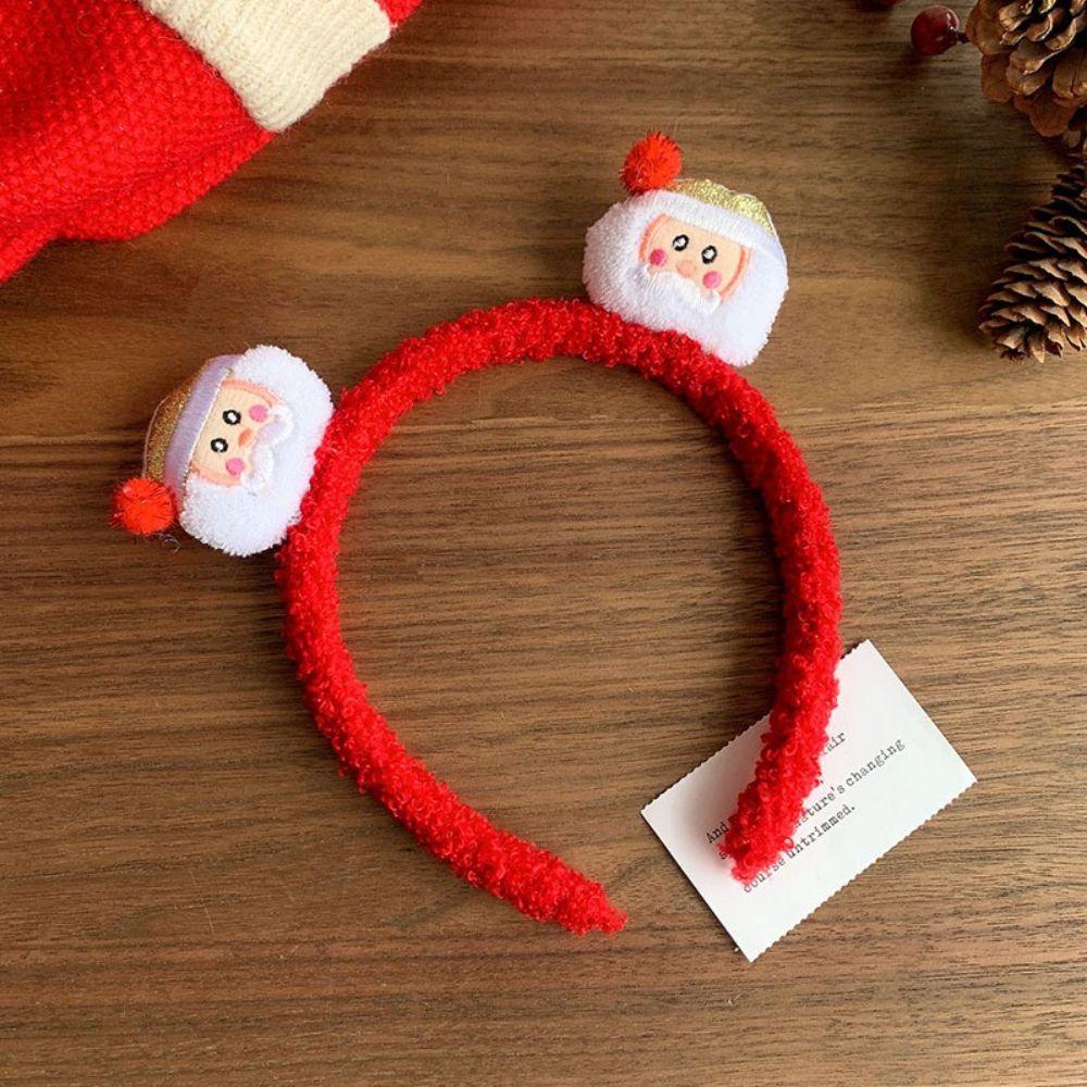 1 Băng Đô Cài Tóc Lông Nhung Hình Sừng Tuần Lộc Giáng Sinh