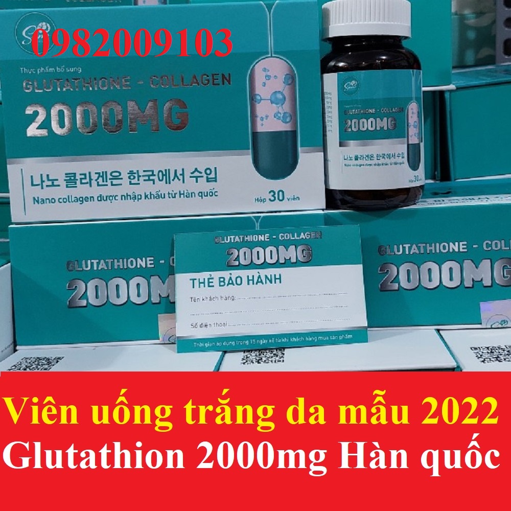 Viên uống trắng da glutathione collagen 2000mg