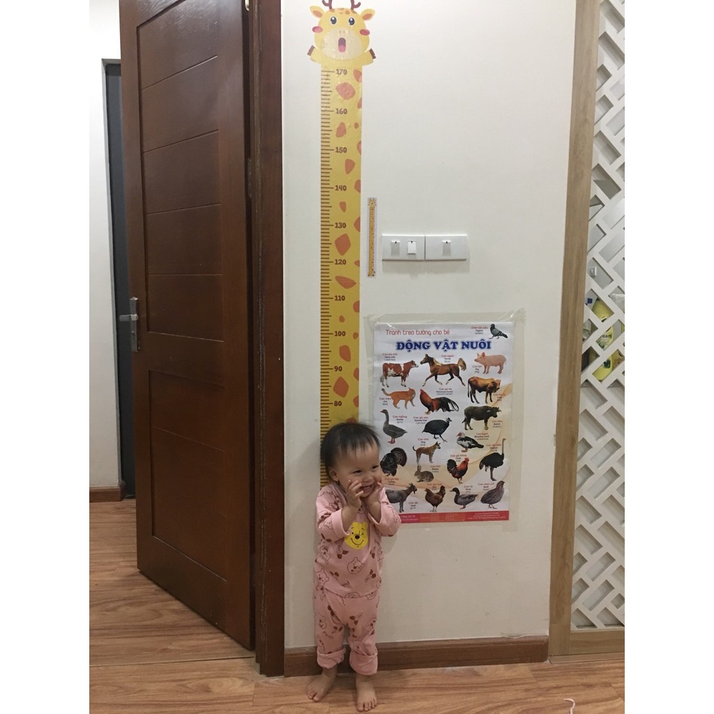 Decal Dán Tường Đo Chiều Cao Cho Bé Lalala Baby Hình Con Vật Đáng Yêu