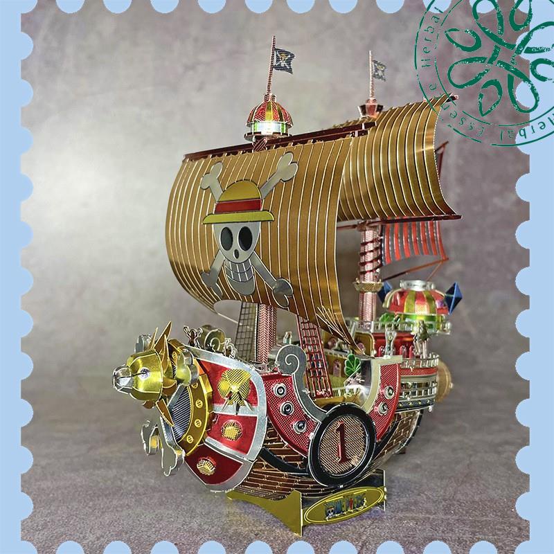 Mô hình 3D kim loại tàu Thousand Sunny băng hải tặc mũ rơm Luffy phim One Piece, Mô hình lắp ráp 3D thép -