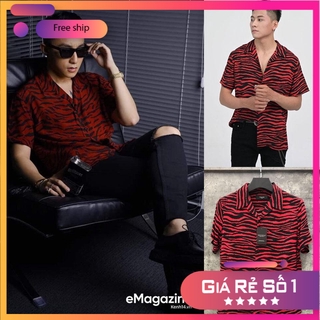 Áo sơ mi họa tiết - đi biển [CAO CẤP] Zebra Red Shirt- Hàng Việt Nam Chất lượng cao + FREESHIP + SALE 15%